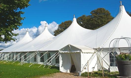 multiple porta potties for large-scale outdoor events, ensuring availability for all guests in Brighton